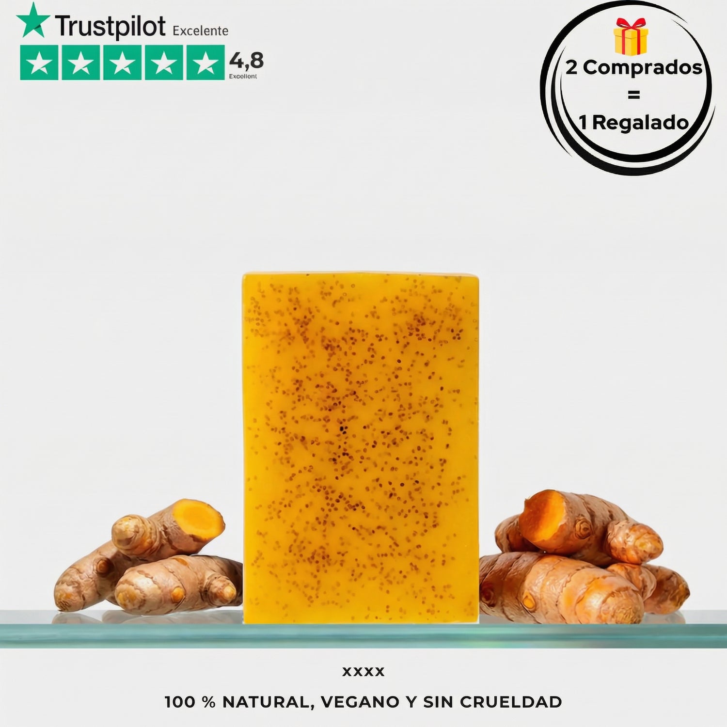 Jabón iluminador de cúrcuma y ácido kójico - CurcuGlow™